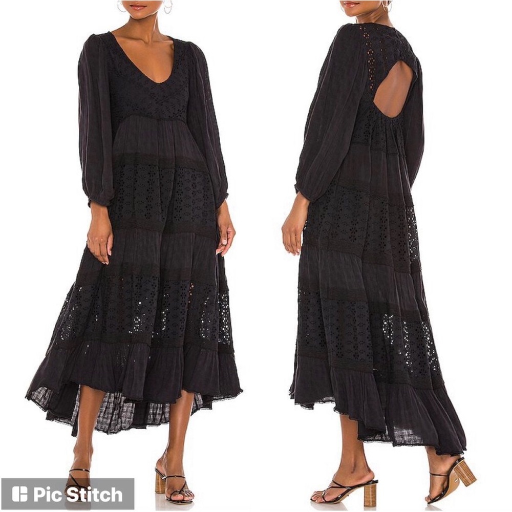 Free People Black Maxi Mockingbird Dress
